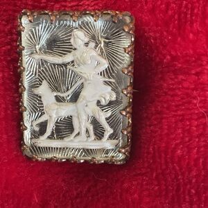 Art Deco Diana and her dog Crystal Brooch